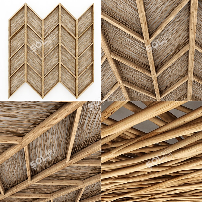 Branch Angle Ceiling Tile 3D model image 5