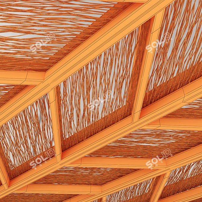 Branch Angle Ceiling Tile 3D model image 6