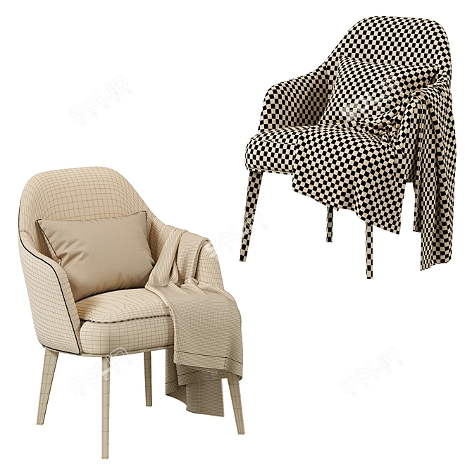 Elegant Poliform Jane Chair 3D model image 5