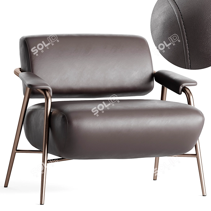 Potocco Stay Armchair 3D model image 1