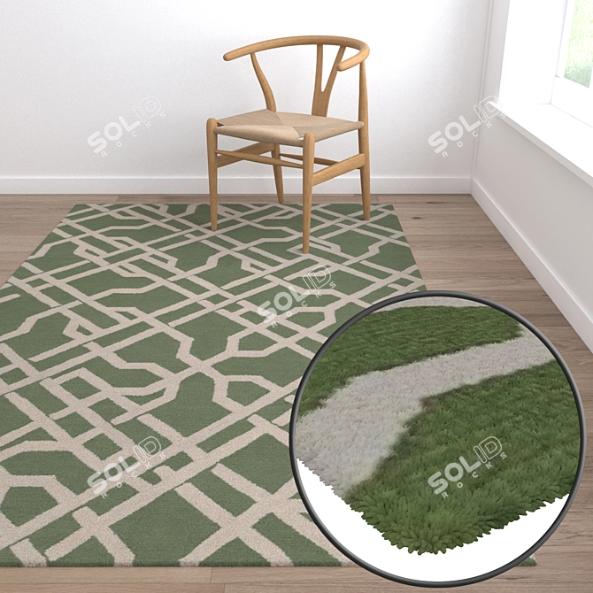 Luxury Textured Carpet Set 3D model image 5