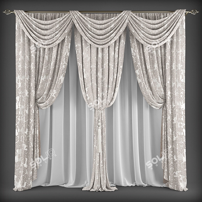  Elegant Polys Curtains: 229676 3D model image 1