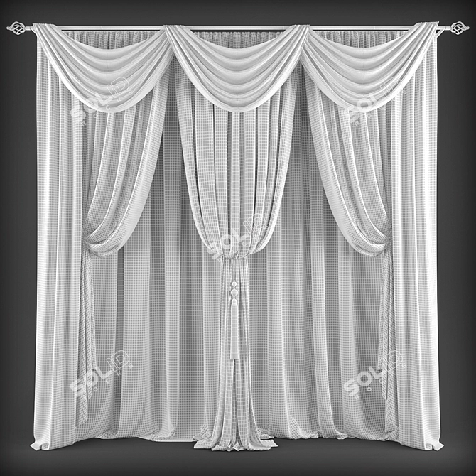  Elegant Polys Curtains: 229676 3D model image 2