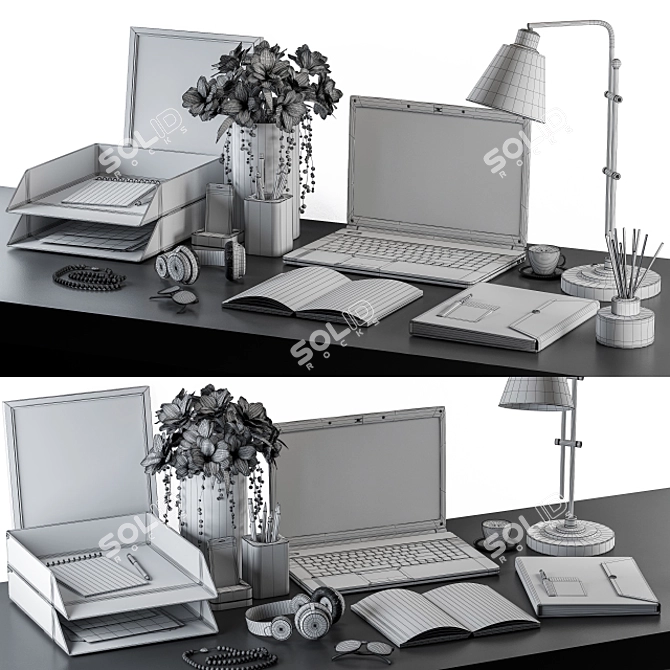 Stylish Office Essentials Set 3D model image 5