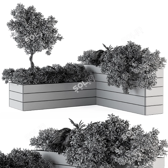 Rustic Outdoor Planters - Set of 44 3D model image 4
