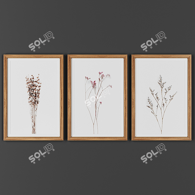 Wooden Frame Art Collection 3D model image 1