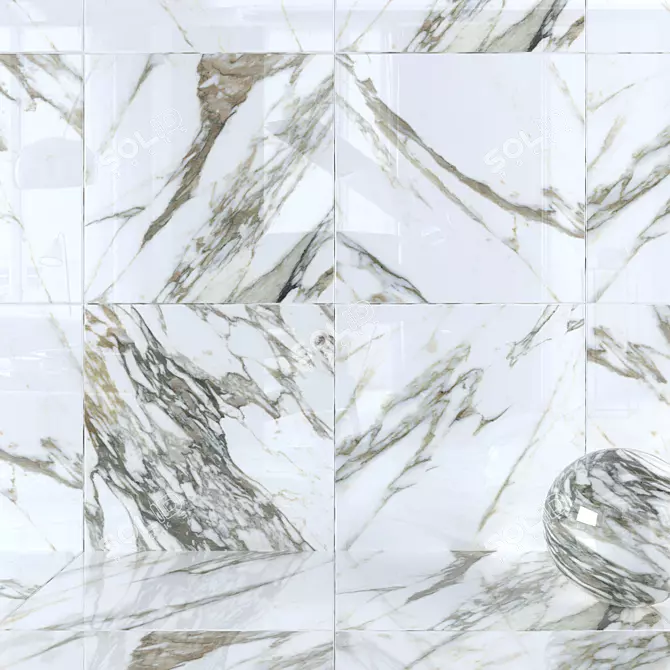 Elegant Marble Wall Tiles: Macchia Vecchia Collection 3D model image 1