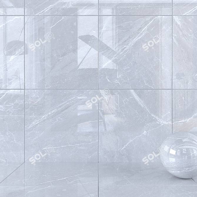 Elegant Dolphin Wall Tiles 3D model image 1