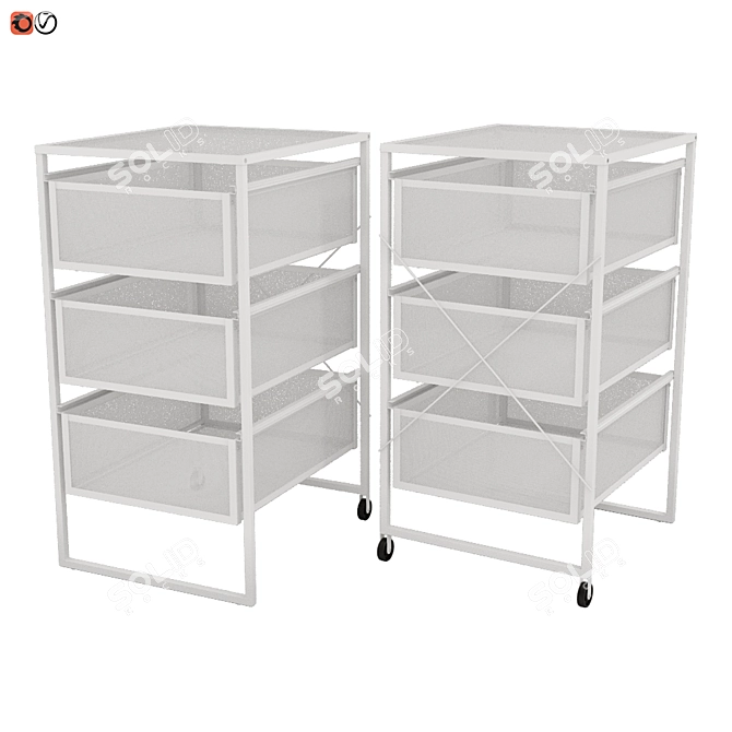 White Lennart Drawers Cabinet 3D model image 1