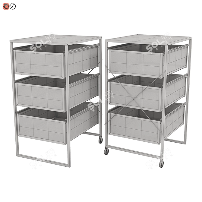 White Lennart Drawers Cabinet 3D model image 2