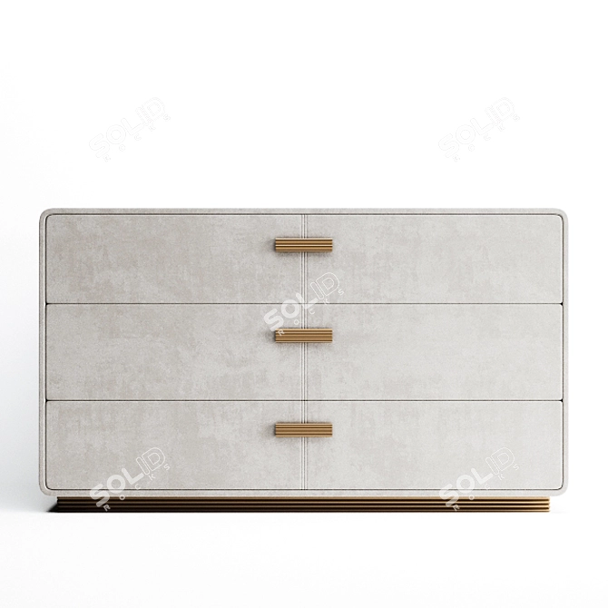 Elegant Rugiano Club Chest: 140x50xH81 3D model image 1