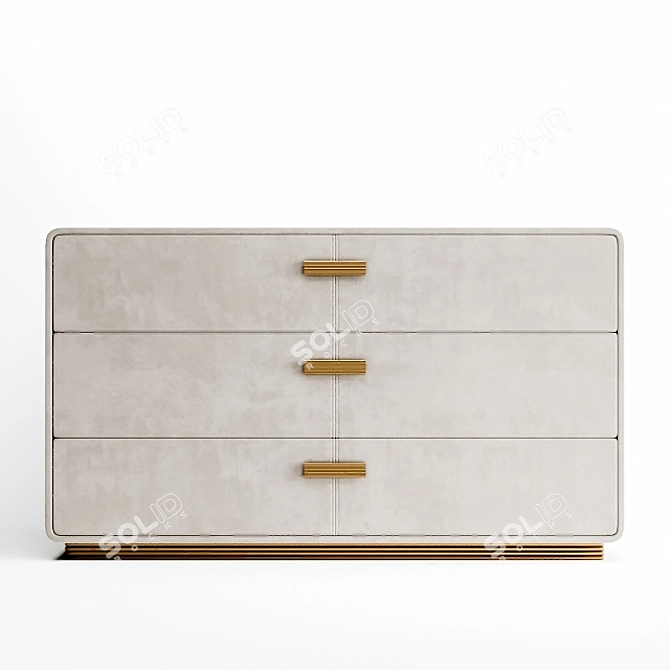 Elegant Rugiano Club Chest: 140x50xH81 3D model image 3