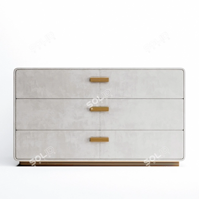 Elegant Rugiano Club Chest: 140x50xH81 3D model image 4