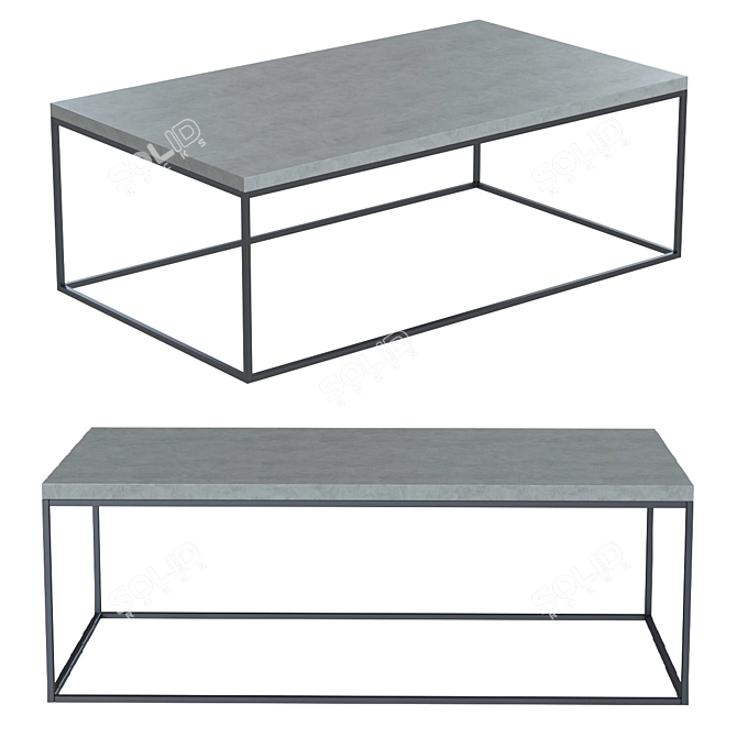 Niles Cement Coffee Table: Sleek and Durable 3D model image 1