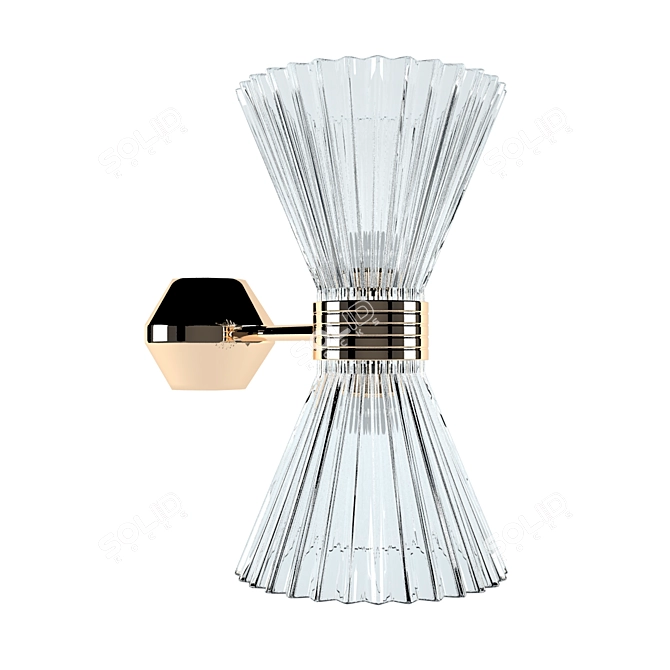 Newport Nickel Gold Glass Shade 3D model image 1