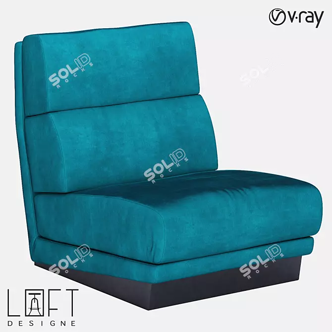 Elegant Wood and Fabric Chair - LoftDesigne 32872 3D model image 1