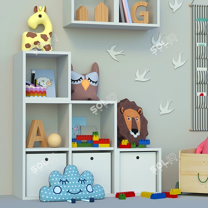 Children's Room Decor Set 3D model image 2