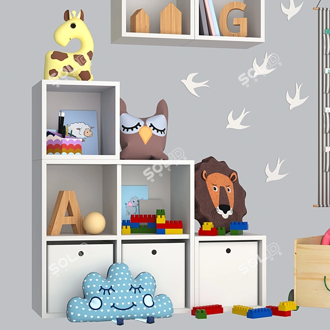 Children's Room Decor Set 3D model image 5