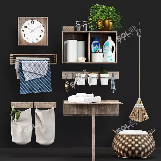 Mission Modular Bathroom and Laundry Decor Set 3D model image 1