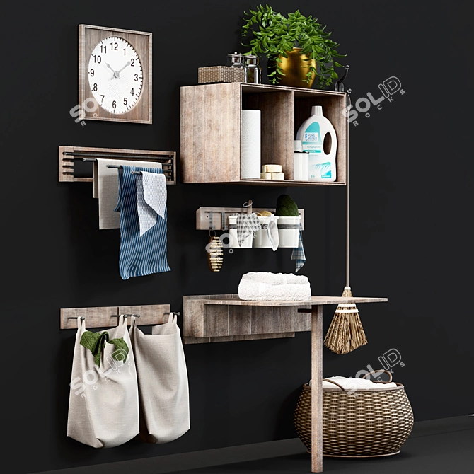 Mission Modular Bathroom and Laundry Decor Set 3D model image 3