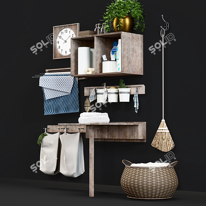 Mission Modular Bathroom and Laundry Decor Set 3D model image 4