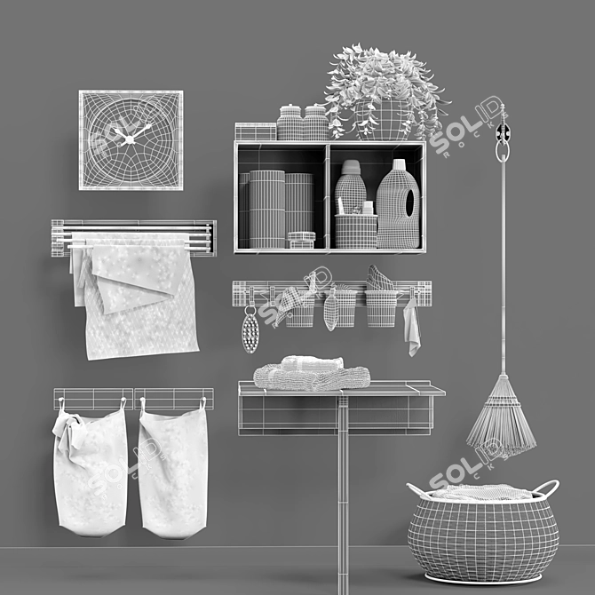 Mission Modular Bathroom and Laundry Decor Set 3D model image 5