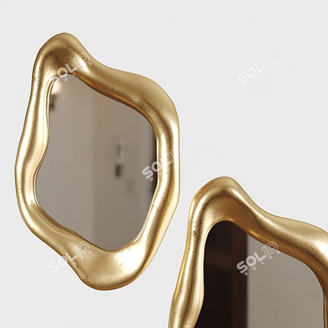 Golden Hologram Mirror: Stunning & Modern 3D model image 1