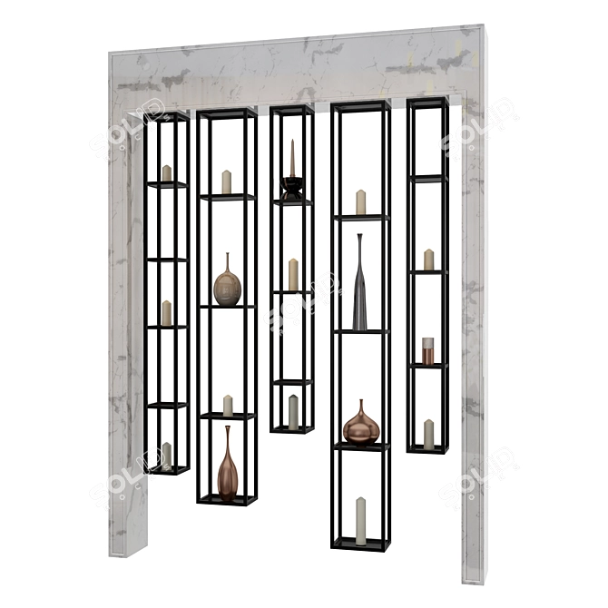 Elegant Decorative Partition 3D model image 1