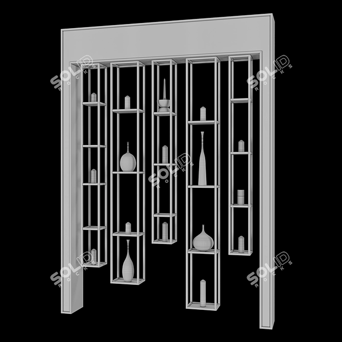 Elegant Decorative Partition 3D model image 2