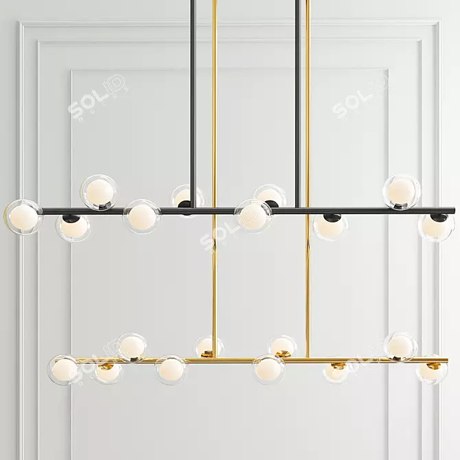 Minimalist Gold Black Pendant Light 3D model image 1