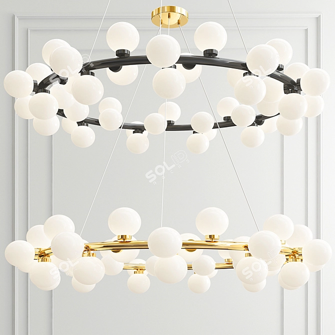 Elegant Floral Ceiling Light 3D model image 1