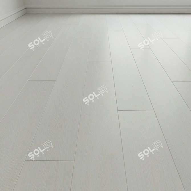 White Sherwood Oak Laminate Parquet 3D model image 1