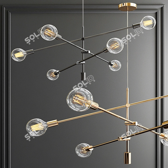 Modern Tangle Light Trio 3D model image 3