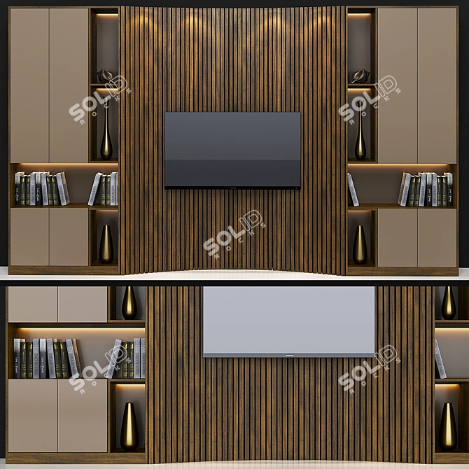 Modern TV Wall Unit for Living Room 3D model image 1