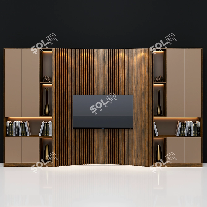 Modern TV Wall Unit for Living Room 3D model image 2