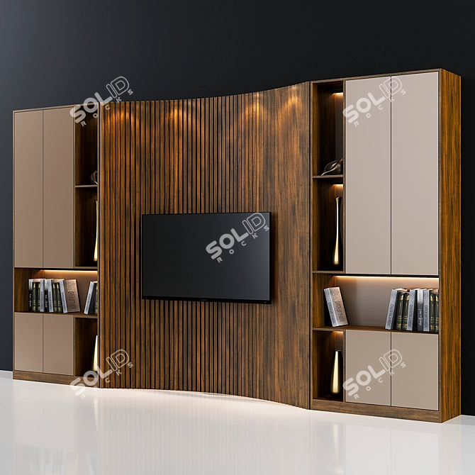 Modern TV Wall Unit for Living Room 3D model image 3