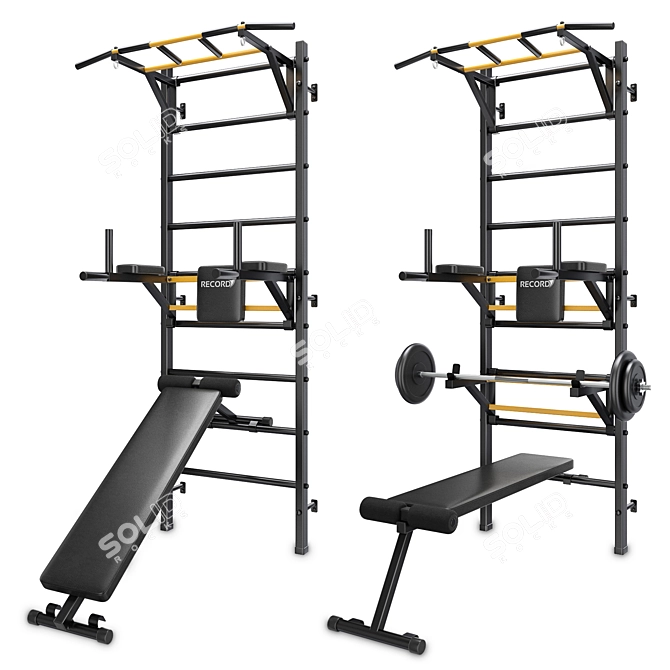 Versatile Wall Bars Set: Perfect for Fitness Training 3D model image 2