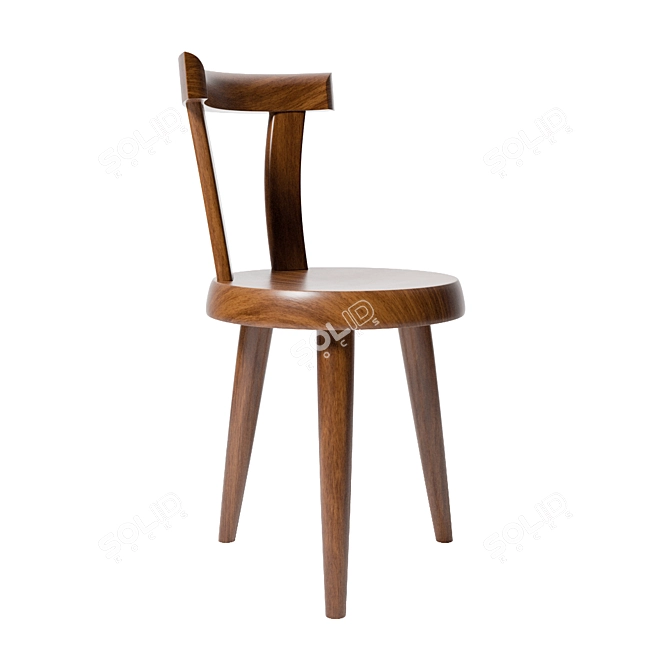 Perriand Three-Legged Chair 3D model image 2