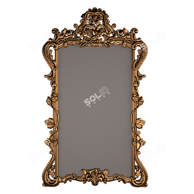 Bronze Patina Frame Mirror 3D model image 1