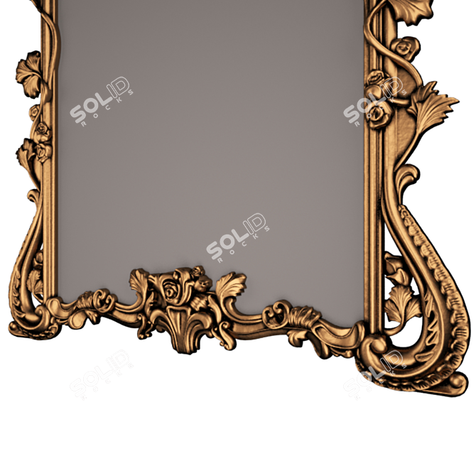 Bronze Patina Frame Mirror 3D model image 3