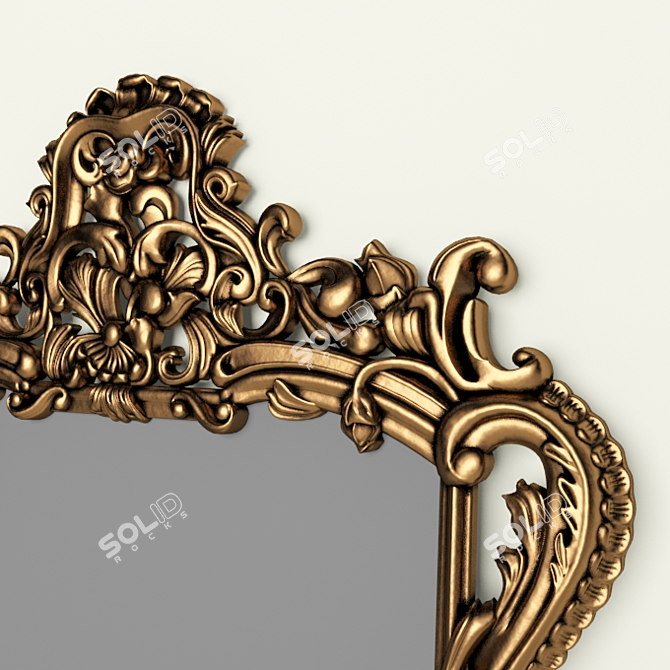 Bronze Patina Frame Mirror 3D model image 4