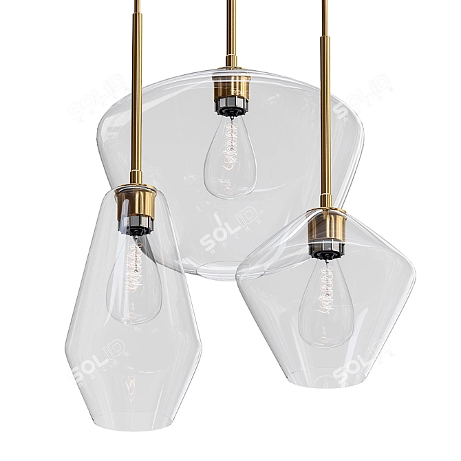 Modern Industrial Pendant Light 3D model image 1