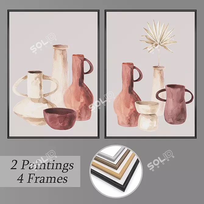 Elegant Wall Art Set 3D model image 1