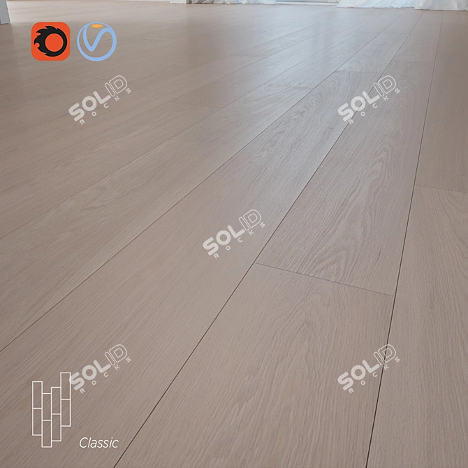 Severnaya Oak Flooring - High-Quality, Textured, and Tile-Ready 3D model image 1