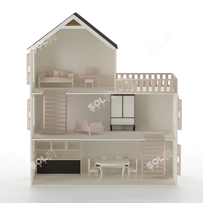 Luxury Dollhouse: Realistic Details & Modern Design 3D model image 3