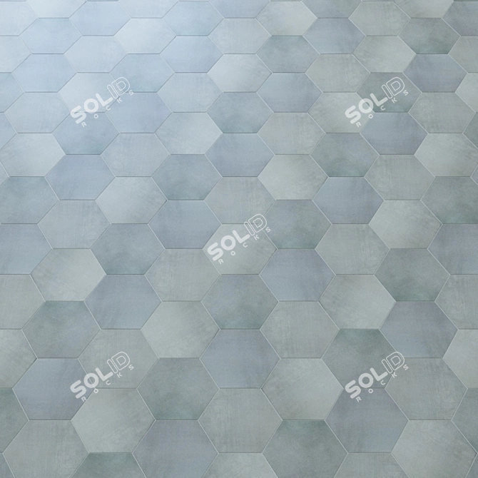 Elegant Paige Grigio Hexagon Tiles 3D model image 2