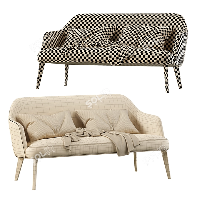 Elegant Poliform Jane Sofa 3D model image 5