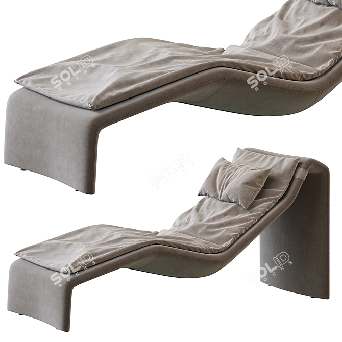 Chiron Bugatti Home Chaise Lounger: Sleek and Suspended Elegance 3D model image 2