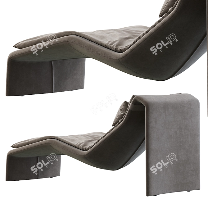 Chiron Bugatti Home Chaise Lounger: Sleek and Suspended Elegance 3D model image 3