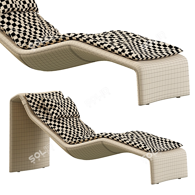 Chiron Bugatti Home Chaise Lounger: Sleek and Suspended Elegance 3D model image 4